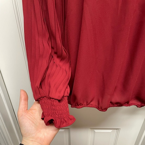 NY&Co Red High Neck Blouse - Picture 3 of 7